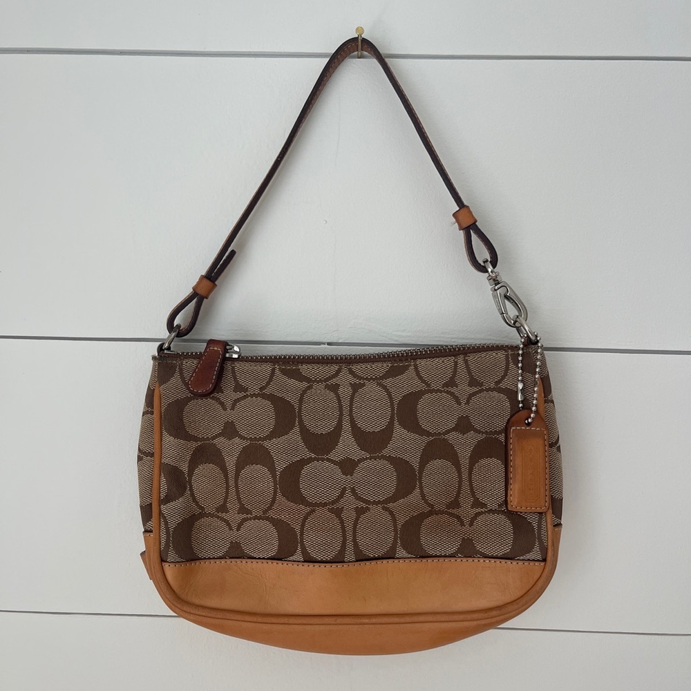 Vintage Coach Signature Demi Mini Baguette Shoulder Bag